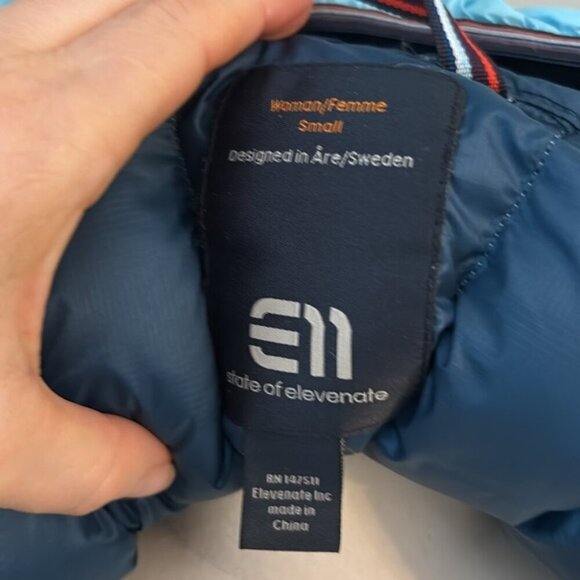 State of Elevenate Goose Down Hooded Puffer Vest Blue Size Small - Picture 11 of 11